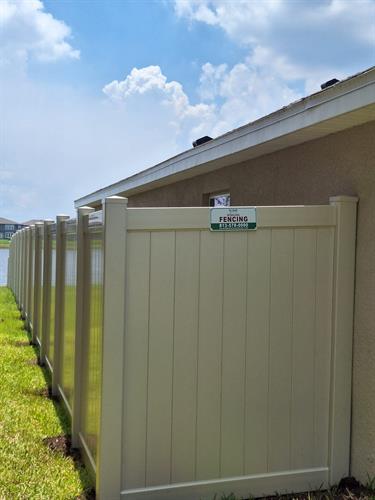 Tan PVC Vinyl fence