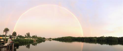Rainbow over River