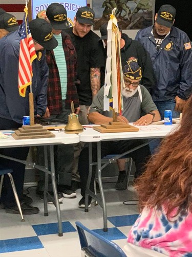 Commander Mike Clement initiating the Charter of the Sons of the American Legion