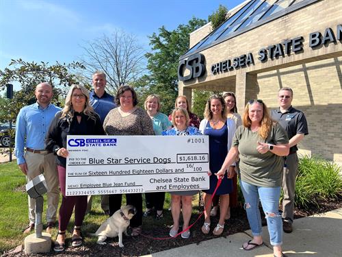CSB Donation to Blue Star Service Dogs - Investing in the Communities we Serve!