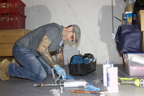 Epoxy Injection Repair In Progress