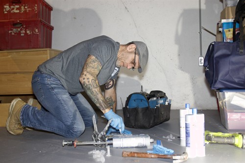 Epoxy Injection Repair In Progress