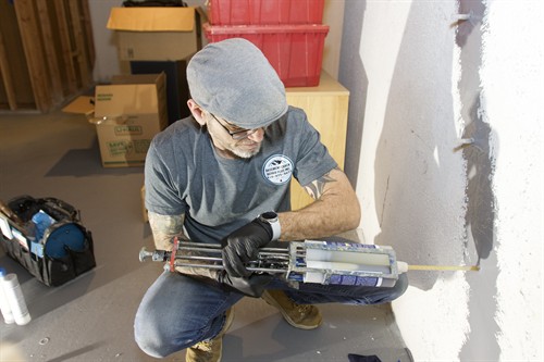 Epoxy Injection Repair In Progress