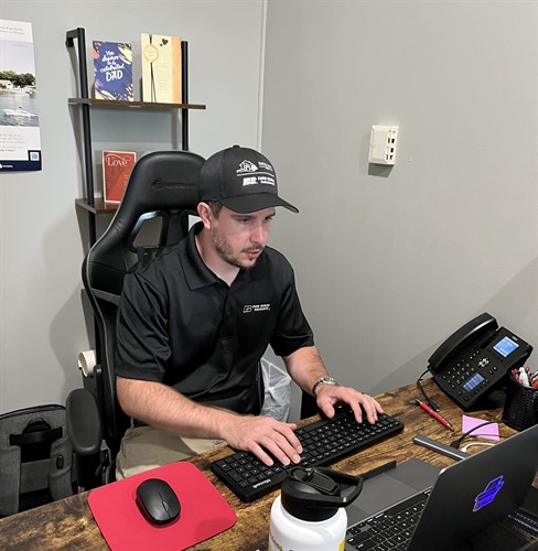 Working hard in the office