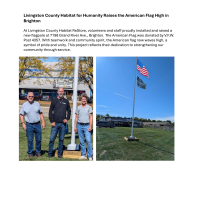 Livingston County Habitat for Humanity Raises the American Flag