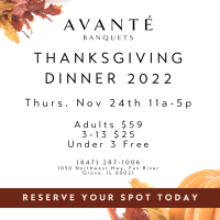 Avante' Banquets Thanksgiving Dinner 