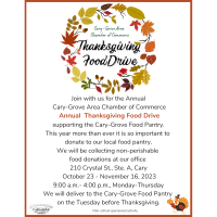 Cary-Grove Area Chamber of Commerce Thanksgiving Food Drive 2023