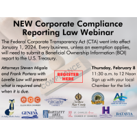 Fox Valley Chamber Webinar "NEW Corporate Compliance Reporting Law""