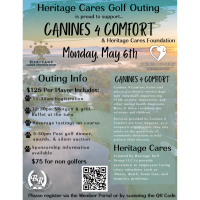 "Canines 4 Comfort" & Heritage Cares Foundation Golf Outing/Boulder Ridge CC
