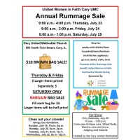 Cary United Methodist Rummage Sale hosted by United Women in Faith