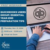 SEK QuickBooks Users Group: Essential Year-End Preparation