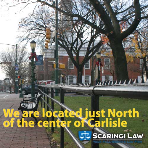 We are located about half a block north of the town square in Carlisle