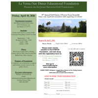 La Verne/San Dimas Educational Foundation Presents the Ed Jones Memorial Golf Tournament
