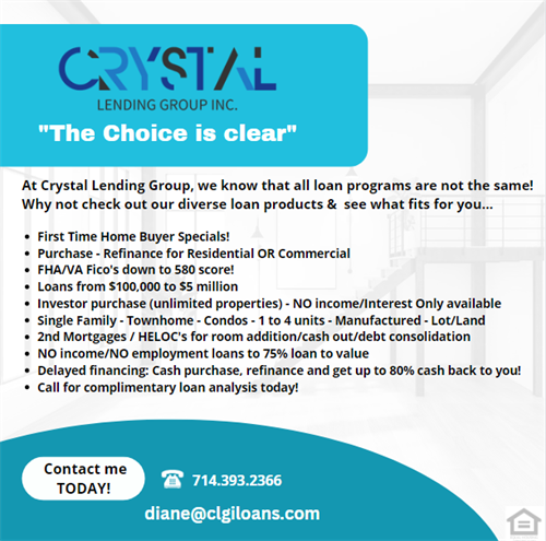 We offer MANY loan products... 