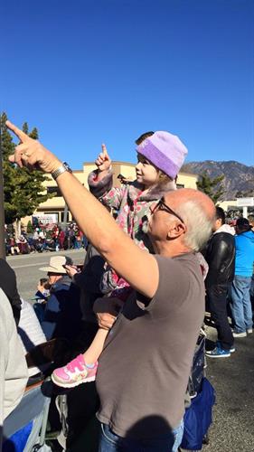 the Granddaughter at the Rose Parade