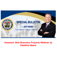 Assessor Sets Business Property Webinar as Deadline Nears