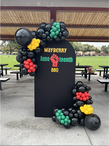 Hayward Community Event Juneteenth Balloon Backdrop