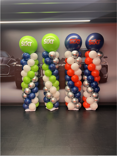 Branded Balloon Columns for Sixt San Jose Airport Location