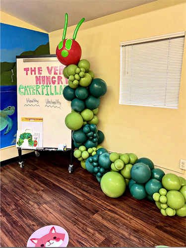 San Leandro Community Event Hungry Caterpillar Balloon Garland