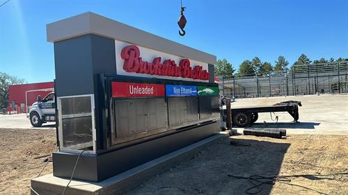 All Aluminum monument sign with Internally lit channel letters and fuel price sign
