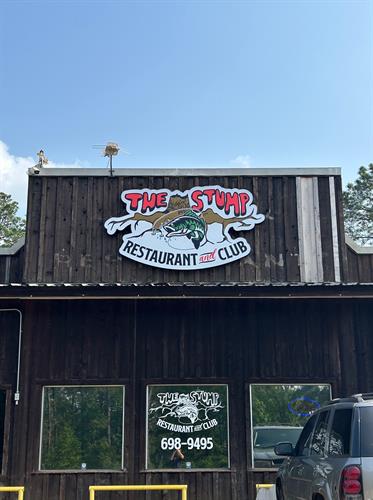 The Stump - new logo channel cabinet.  LED illumination
