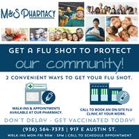 Flu Shots Available at M&s Pharmacy
