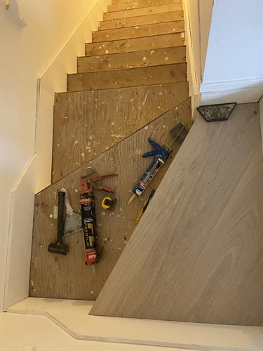 Hardwood on stairs