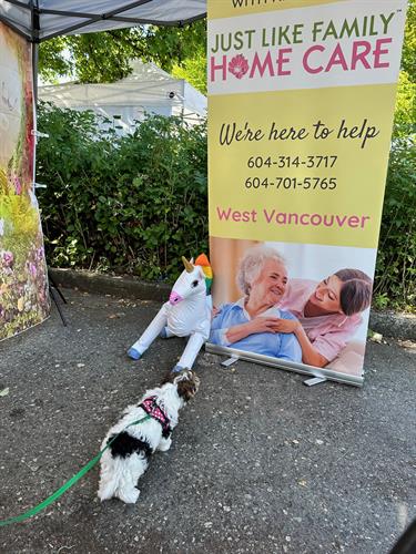 Montgomery checking the JLF signage out