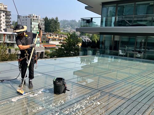 Hard to access awning cleaning.