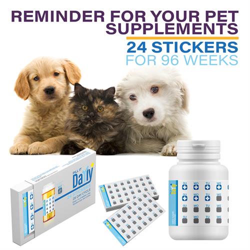 You can easily track your pets supplements by scratch off stickers