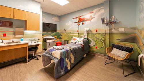 Child Friendly Rooms - Although your child may be experiencing an emergency, they will feel right at home with our personalized custom child-friendly wall art.