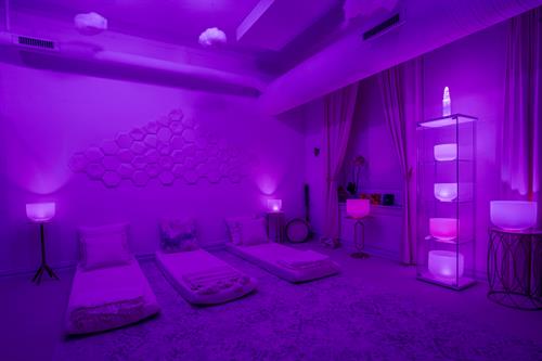 Crown Chakra - Purple - The room changes colors as I move along the chakras. 