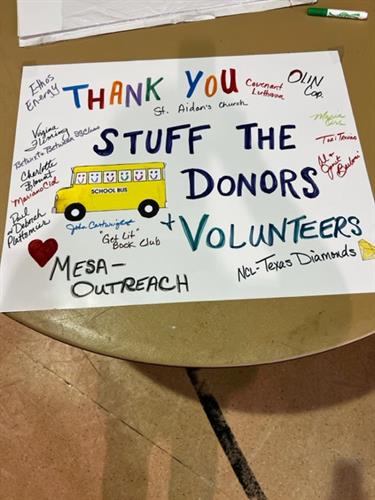 Thank you to the 2023 Stuff the Bus Supporters/Donors & Volunteers