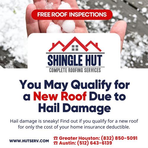 Wondering if you roof damage from recent storms?  Call us!  We offer FREE roof inspections and estimates.