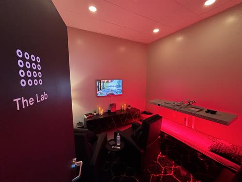 "The Lab" features Red Light Therapy, Compression Boots, and a PEMF Mat