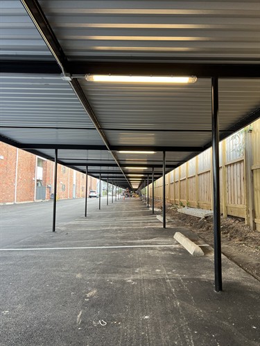 New carport lighting installation