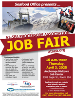 The At-Sea Processors Association and Seafood Office Hosting At-Sea Job Fair