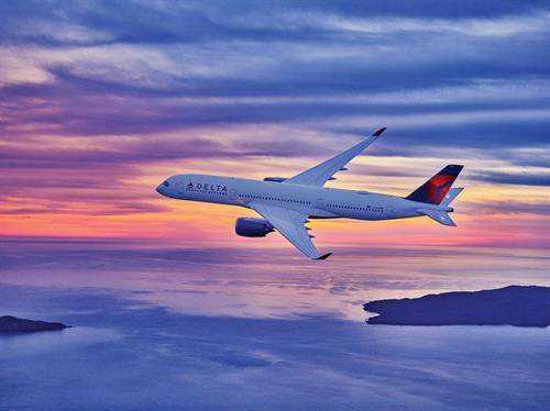 Delta plane at sunset Delta plane at sunset