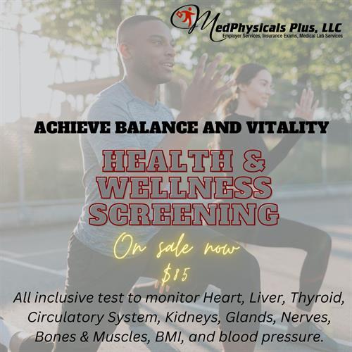 Health and Wellness Screening