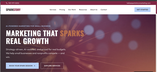 SparkStory Website Design