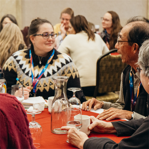 More connections being made at a speed netowrking event.