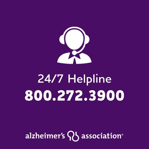 Anytime, Anyday. The Alzheimer's Association is here for you. 