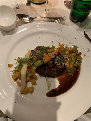 This is what a meal looks like on a Crystal River Cruise Ship (Crystal Mahler)
