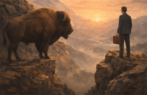 Like the bison facing the storm, we help businesses move through challenges directly—with clarity and confidence.