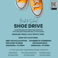 Back to School Shoe Drive Deadline July 28th