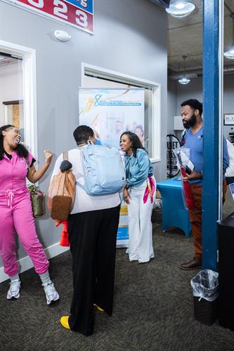 Networking with training participants