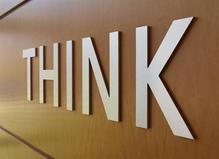 Think logo in IBM lobby