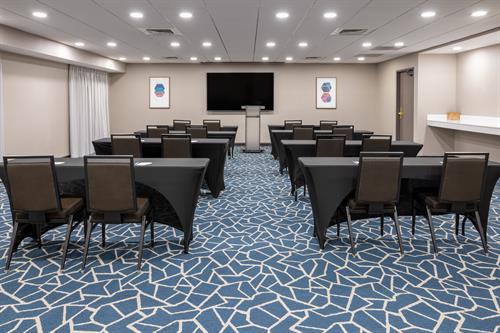 Our newly remodeled meeting space, can accommodate up to 60 people!