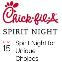 Spirit Night at Chick-fil-A for Unique Choices