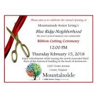Ribbon Cutting- Mountainside Senior Living Blue Ridge Neighborhood